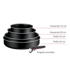 Batterie de cuisine TEFAL Ingenio generous cook 5 pièces