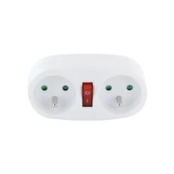 Biplite ELECTRODEPOT 2x16A + interrupteur blanc