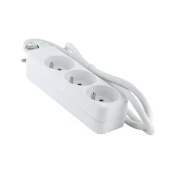 Bloc multiprise ELECTRODEPOT 3 prises blanc cable 1m