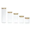 Bocaux verre et bambou 5 tailles différentes