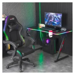 Bureau gaming AMSTRAD AMS-DESK120Z LED ASTRA