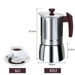 Cafetière italienne inox 6 tasses tous feux dont induction