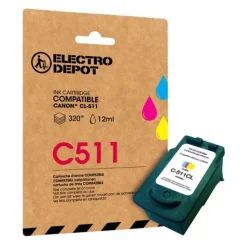 Cartouche d'encre ELECTRO DEPOT compatible Canon C 511 3 couleurs