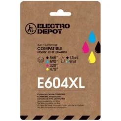 Cartouche d'encre ELECTRO DEPOT compatible EPSON E 604 XL noir et couleurs - Ananas