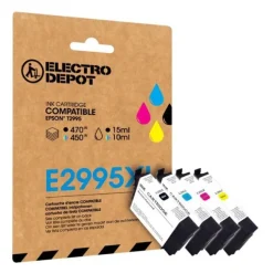 Cartouche d'encre ELECTRO DEPOT compatible Epson E 2995 XL noir et couleurs - Fraise