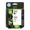 Cartouches d'encre HP 302 - Pack de 2 Cartouches d'Encre Noire et Trois Couleurs Authentiques (X4D37AE)