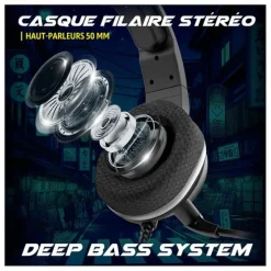 Casque gaming filaire AKUMA SEINEN H04 NOIR