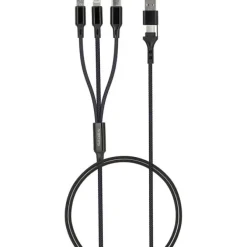 Câble 3 en 1 Lightning, Micro USB et USB-C / USB et USB-C SEDEA Noir
