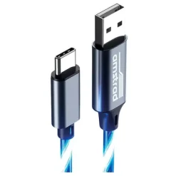 Câble AMSTRAD USB-C LED bleu 3m