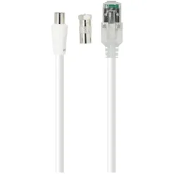 Câble SEDEA RJ45/ TV 9,5 2M Blanc + adaptateur