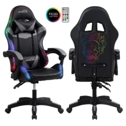 Chaise gaming AMSTRAD 900 LED Skull Noir