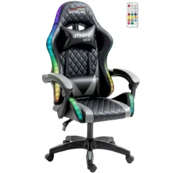Chaise gaming AMSTRAD AMS ULTIMATE LED Noir