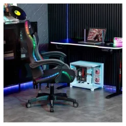 Chaise gaming AMSTRAD AMS LED PIXEL Noir