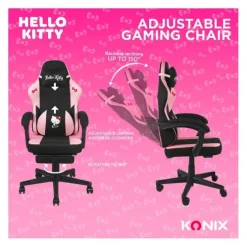Chaise gaming KONIX Hello Kitty Noir et rose