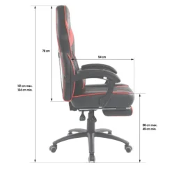 Chaise gaming SPIRIT OF GAMER MUSTANG Noir et rouge