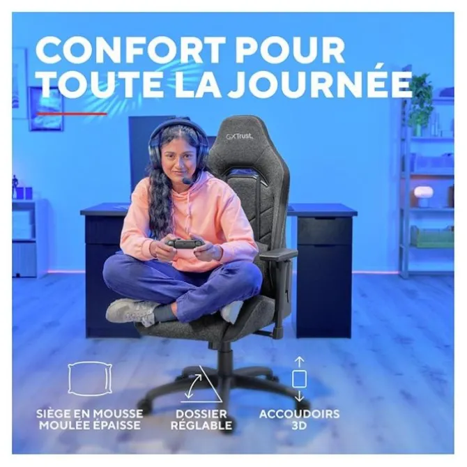 Chaise gaming TRUST GAMING Ruya Fabric