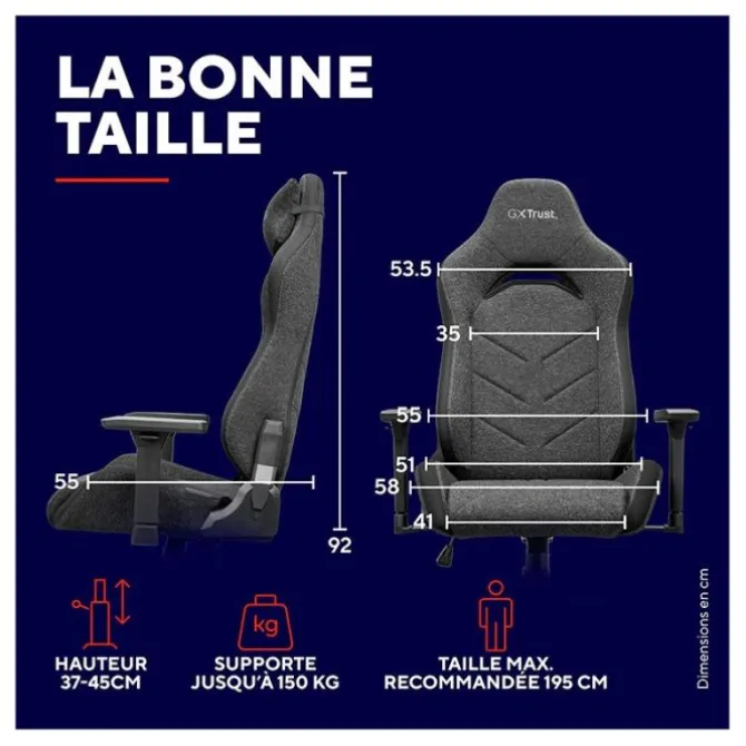Chaise gaming TRUST GAMING Ruya Fabric