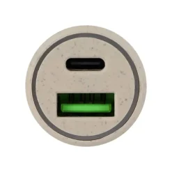 Chargeur allume cigare éco 2 ports USB-C et USB EDENWOOD 20W Beige