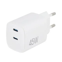 Chargeur secteur 2 ports USB-C EDENWOOD 45W Blanc