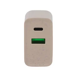 Chargeur secteur éco 2 ports USB-C et USB EDENWOOD 20W Beige