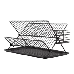 Egouttoir COSYLIFE métal noir pliable