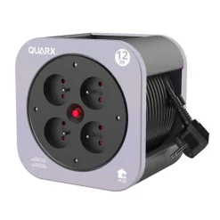 Enrouleur SBOX x4 prises 12m Gris
