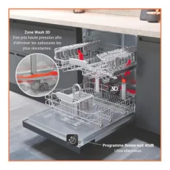 Lave-vaisselle semi-intégrable HOTPOINT HA3PB14BN7A0X