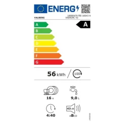 Lave-vaisselle tout intégrable 16 couverts VALBERG FBI 16S43 A XAD929C V