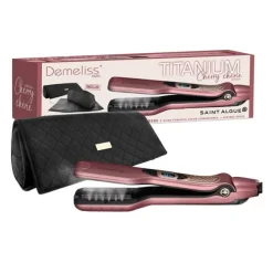 Lisseur vapeur DEMELISS TITANIUM CHERRY CHERIE + Tapis trousse thermorésistant