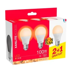 Lot de 3 Ampoules XANLITE E27 100W 3000K