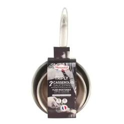 Lot de 2 casseroles MENASTYL inox 16 & 20 cm