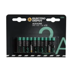 Lot de 10 Piles ELECTRO DÉPÔT Alcaline AAA - LR03