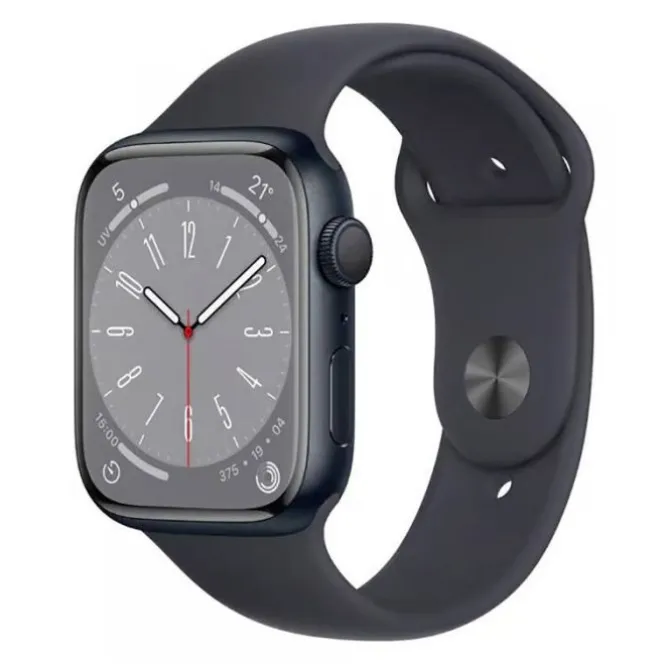 Montre Connectée APPLE WATCH S8 45mm GPS Noir Reconditionnée grade A