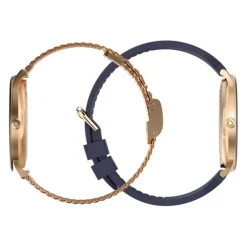 Montre connectée ECHO Rainbow Sunset bleu - Or rose - 2 bracelets
