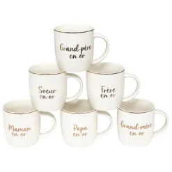 mug céramique 34cl "famille en or"