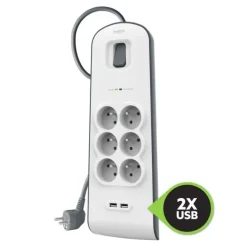 Multiprise BELKIN parafoudre x6+2 USB