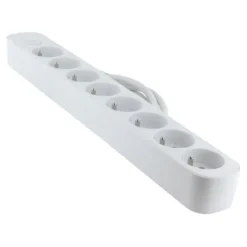 Multiprise CHACON x8 + Interrupteur 1.5m Blanc
