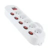 Multiprise ELECTODEPOT 5 prises + 6 interrupteurs blanc
