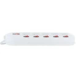 Multiprise ELECTODEPOT 5 prises + 6 interrupteurs blanc