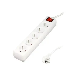 Multriprise ELECTRODEPOT 5 prises + interrupteur blanc - Cable 1m