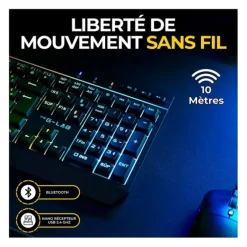 Pack gaming THE G-LAB COMBO ELECTRON 4en1 clavier et souris sans fil