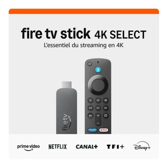 Passerelle Multimédia FIRE STICK TV AMAZON 4K SELECT 2025 avec télécommande