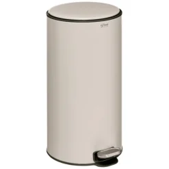 Poubelle 30L pédale métal coloris écru