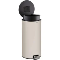 Poubelle 30L pédale métal coloris écru