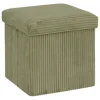 Pouf pliable 38x38x38 cm velours vert