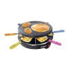 Raclette TECHWOOD 6 personnes - poelons avec manches coloré