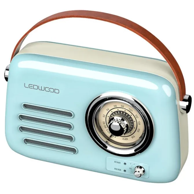 Radio LEDWOOD ALMA Vintage Bleue