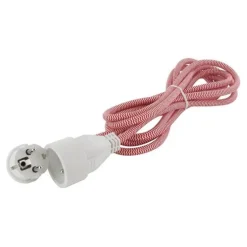 Rallonge CHACON Textile 3m 16A rouge et blanc