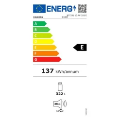 Réfrigérateur 1 porte VALBERG 1D NF 322 E S180C