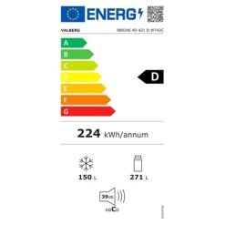 Réfrigérateur 4 portes VALBERG 4D 421 D W742C